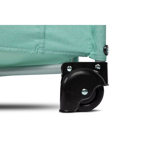 Patut pliabil cu etaj suplimentar si laterala reglabila Caretero ESTI Menta, Culoare: Turquoise, Dimensiuni: 120x60,poza 7  - ExclusivMAG.ro Patut pliabil cu etaj suplimentar si laterala reglabila Caretero ESTI Menta, Culoare: Turquoise, Dimensiuni: 120x60,poza 7