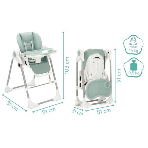 Scaun inalt pentru masa, leagan muzical, Henry menta Fillikid, Culoare: Turquoise,poza 8