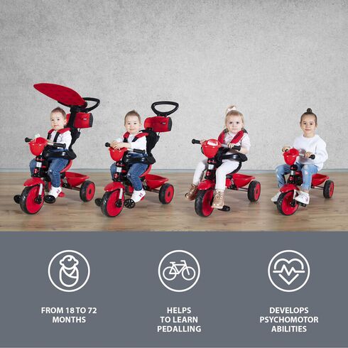 Tricicleta reglabila ZOPA ZooGo Ladybug, Culoare: Rosu - poza 4 - ExclusivMAG.ro