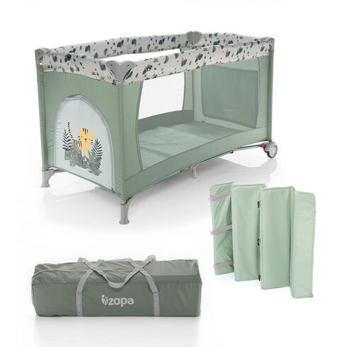 Patut pliant 1 nivel ZOPA Caravan Jungle Green, Culoare: Verde, Dimensiuni: 120x60 - poza 6 - ExclusivMAG.ro