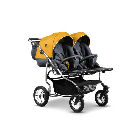 Carucior pentru gemeni Mikado TWIN T-07 3 in 1, Culoare: Galben - poza 3 - ExclusivMAG.ro