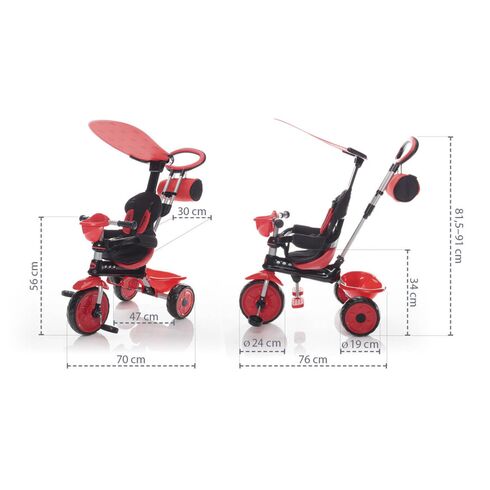 Tricicleta reglabila ZOPA ZooGo Ladybug, Culoare: Rosu - poza 6 - ExclusivMAG.ro
