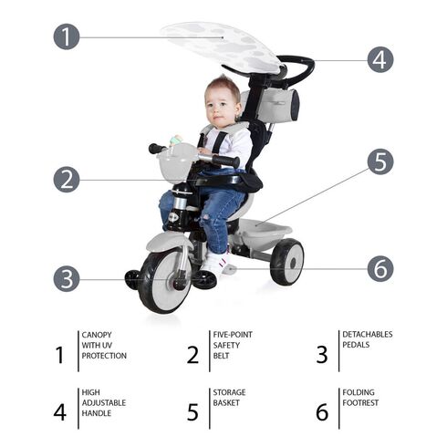 Tricicleta reglabila ZOPA ZooGo Ladybug, Culoare: Rosu - poza 3 - ExclusivMAG.ro