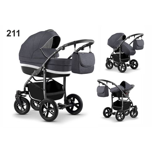 Carucior Mikado CITY STAR S-LINE 3 in 1 (culoare 211) Grafit  - ExclusivMAG.ro