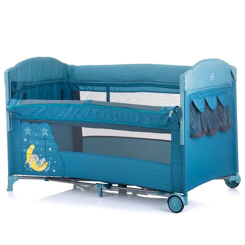 Patut pliabil Chipolino Merida atlantic cu laterala culisanta, Culoare: Albastru,poza 3