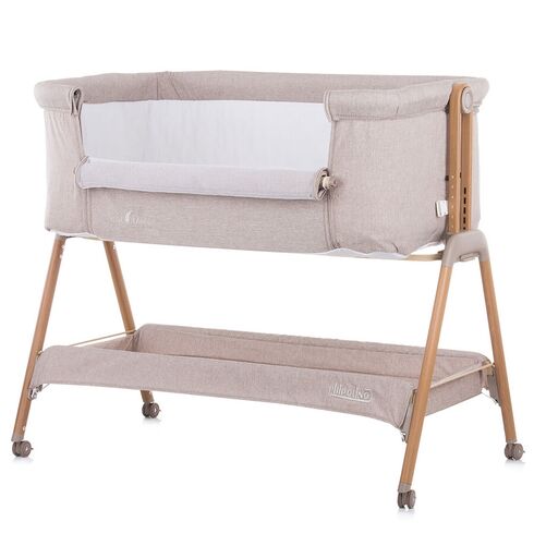 Patut Co-Sleeper Chipolino Sweet Dreams mocca wood, Culoare: Crem,poza 3