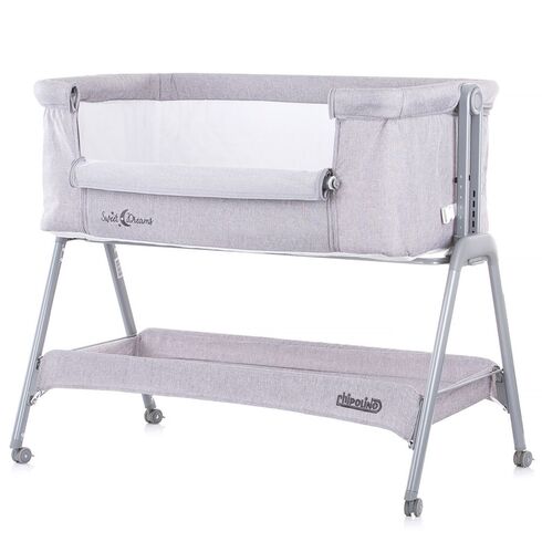 Patut Co-Sleeper Chipolino Sweet Dreams grey, Culoare: Gri,poza 3