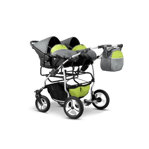 Carucior pentru gemeni Mikado TWIN T-08 3 in 1, Culoare: Verde,poza 2