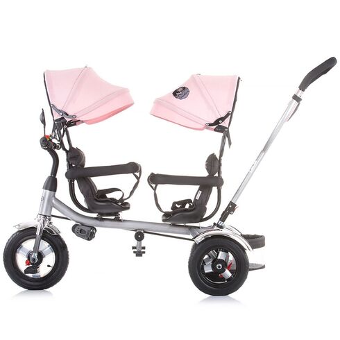 Tricicleta gemeni Chipolino 2Play peony pink, Culoare: Roz,poza 4