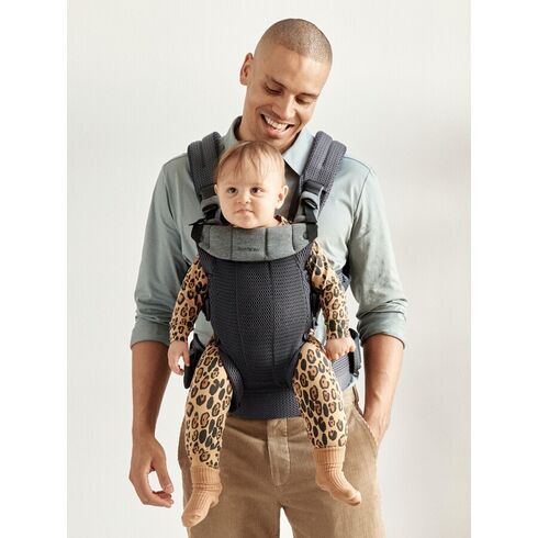 Marsupiu anatomic BabyBjorn cu multiple pozitii de purtare colectia Harmony, 3D Mesh, Anthracite - Editie Limitata, Culoare: Gri,poza 7