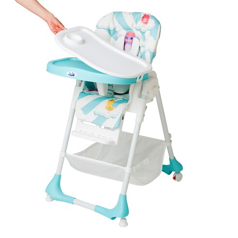 Scaun de masa Juju Eat&Joy, Happy Birds, Culoare: Turquoise,poza 3  - ExclusivMAG.ro Scaun de masa Juju Eat&Joy, Happy Birds, Culoare: Turquoise,poza 3