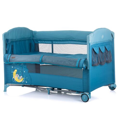 Patut pliabil Chipolino Merida atlantic cu laterala culisanta, Culoare: Albastru,poza 4