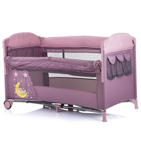 Patut pliabil Chipolino Merida blush cu laterala culisanta, Culoare: Mov,poza 3  - ExclusivMAG.ro Patut pliabil Chipolino Merida blush cu laterala culisanta, Culoare: Mov,poza 3