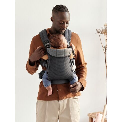 Marsupiu anatomic BabyBjorn cu multiple pozitii de purtare colectia Harmony, 3D Mesh, Anthracite - Editie Limitata, Culoare: Gri,poza 2