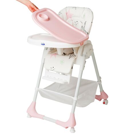 Scaun de masa Juju Eat&Joy, Pink Stars, Culoare: Roz,poza 3