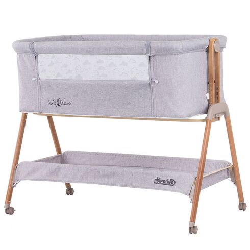 Patut Co-Sleeper Chipolino Sweet Dreams grey wood, Culoare: Maro,poza 2