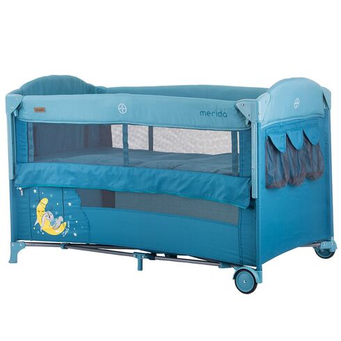 Patut pliabil Chipolino Merida atlantic cu laterala culisanta, Culoare: Albastru,poza 2