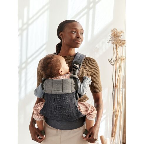 Marsupiu anatomic BabyBjorn cu multiple pozitii de purtare colectia Harmony, 3D Mesh, Anthracite - Editie Limitata, Culoare: Gri,poza 5