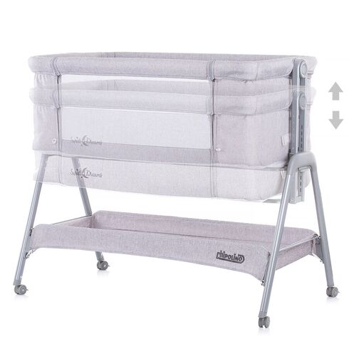 Patut Co-Sleeper Chipolino Sweet Dreams grey, Culoare: Gri,poza 5