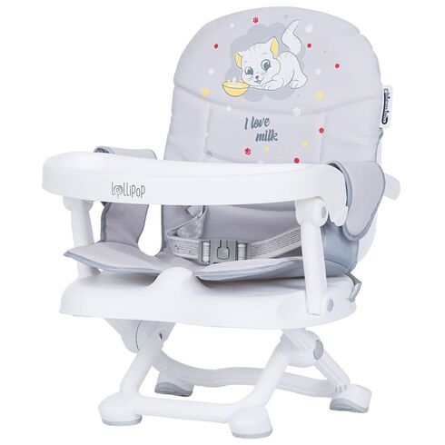 Inaltator scaun de masa Chipolino Lollipop platinum, Culoare: Alb/Gri,poza 2