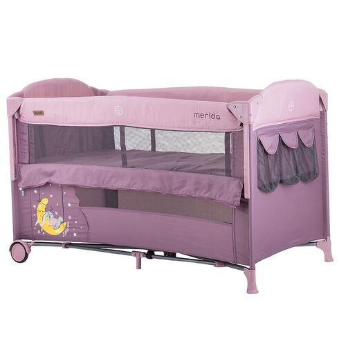 Patut pliabil Chipolino Merida blush cu laterala culisanta, Culoare: Mov,poza 2  - ExclusivMAG.ro Patut pliabil Chipolino Merida blush cu laterala culisanta, Culoare: Mov,poza 2