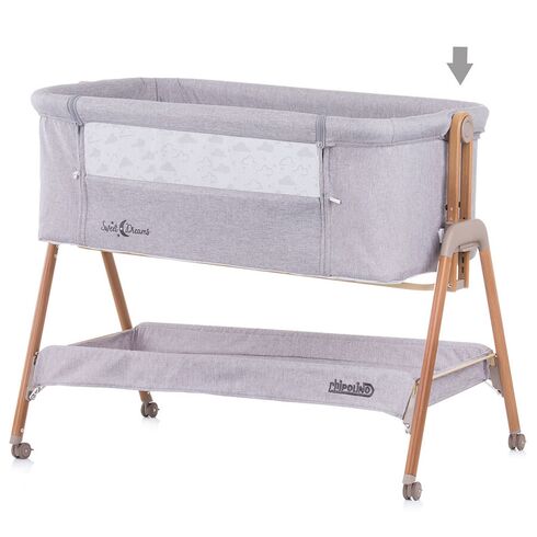 Patut Co-Sleeper Chipolino Sweet Dreams grey wood, Culoare: Maro,poza 5