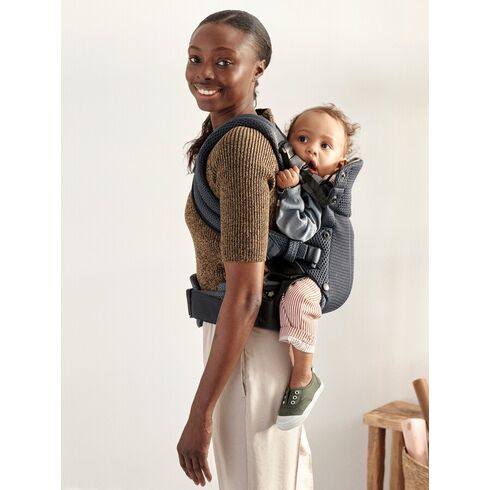 Marsupiu anatomic BabyBjorn cu multiple pozitii de purtare colectia Harmony, 3D Mesh, Anthracite - Editie Limitata, Culoare: Gri,poza 6