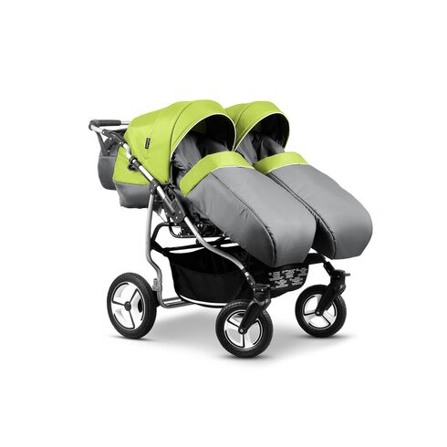 Carucior pentru gemeni Mikado TWIN T-08 3 in 1, Culoare: Verde,poza 3