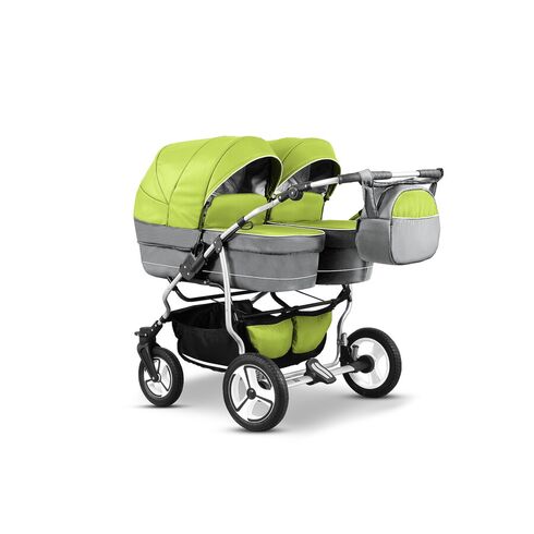 Carucior pentru gemeni Mikado TWIN T-08 3 in 1, Culoare: Verde