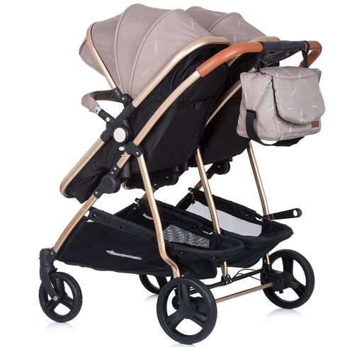 Carucior gemeni Chipolino Duo Smart 3 in 1 humus, Culoare: Crem - poza 11 - ExclusivMAG.ro