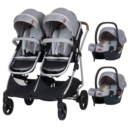 Carucior gemeni Chipolino Duo Smart 3 in 1 anthracite, Culoare: Gri - poza 2 - ExclusivMAG.ro