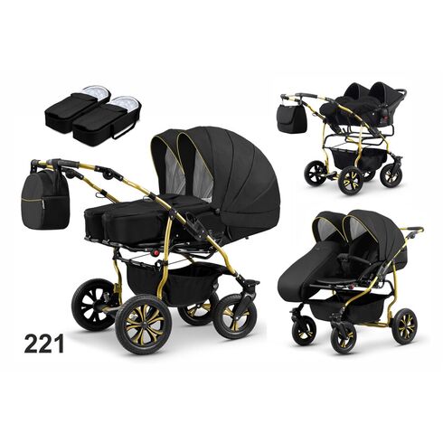 Carucior pentru gemeni Mikado DUET LUX D-221 3 in 1