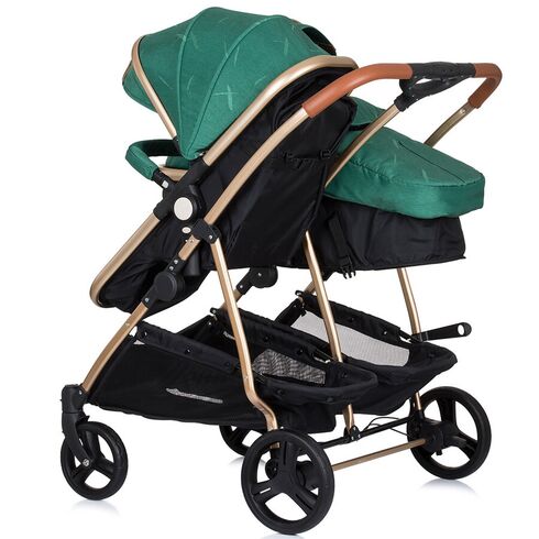 Carucior gemeni Chipolino Duo Smart 3 in 1 avocado, Culoare: Verde - poza 9 - ExclusivMAG.ro