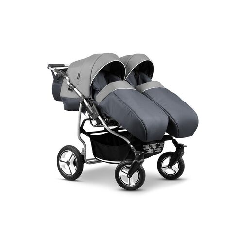 Carucior pentru gemeni Mikado TWIN T-06 3 in 1, Culoare: Gri - poza 3 - ExclusivMAG.ro