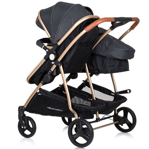 Carucior gemeni Chipolino Duo Smart 3 in 1 raven, Culoare: Negru - poza 9 - ExclusivMAG.ro