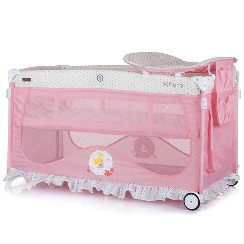 Patut pliabil Chipolino Sahara flowers, Culoare: Roz, Dimensiuni: 120x60 - poza 4 - ExclusivMAG.ro