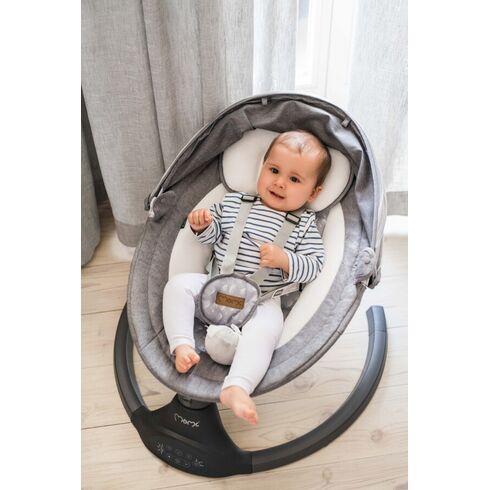 Balansoar electric MoMi Lami, Dark Grey, Culoare: Gri,poza 6