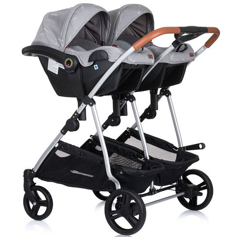 Carucior gemeni Chipolino Duo Smart 3 in 1 anthracite, Culoare: Gri - poza 5 - ExclusivMAG.ro