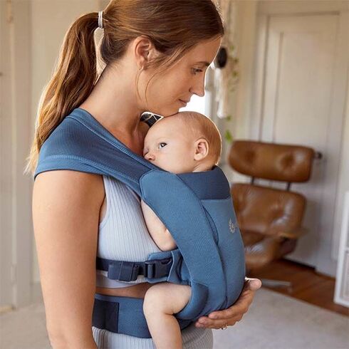 Marsupiu Ergobaby Embrace Soft Air Mesh Blue, Culoare: Albastru,poza 3