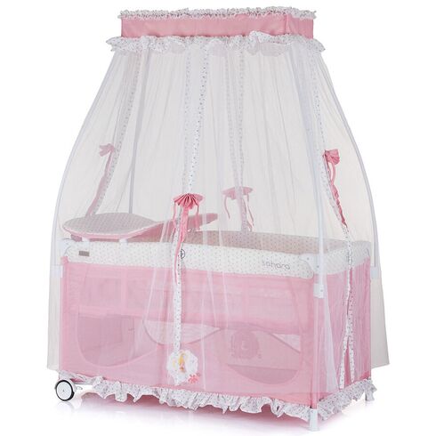 Patut pliabil Chipolino Sahara flowers, Culoare: Roz, Dimensiuni: 120x60 - poza 3 - ExclusivMAG.ro