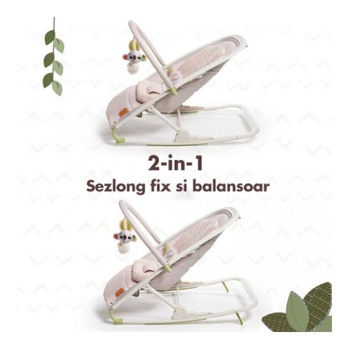 Balansoar si sezlong 2 in 1 Tiny Love Boho Chic, 0 luni +, Bej,poza 2