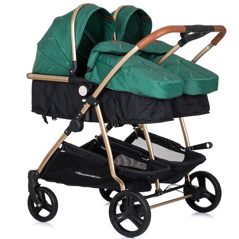 Carucior gemeni Chipolino Duo Smart 3 in 1 avocado, Culoare: Verde - poza 3 - ExclusivMAG.ro