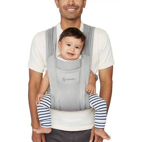 Marsupiu Ergobaby Embrace Soft Air Mesh Soft Grey, Culoare: Gri deschis,poza 5