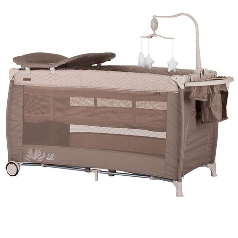 Patut pliabil Chipolino Bella humus, Culoare: Crem, Dimensiuni: 120x60