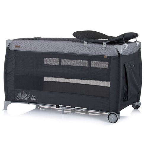 Patut pliabil Chipolino Bella anthracite, Culoare: Negru, Dimensiuni: 120x60,poza 3