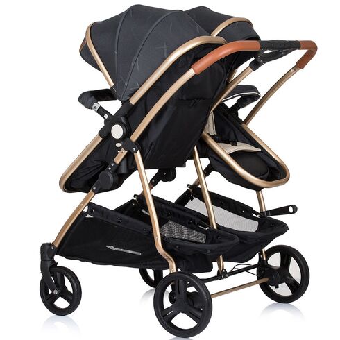 Carucior gemeni Chipolino Duo Smart 3 in 1 raven, Culoare: Negru - poza 10 - ExclusivMAG.ro