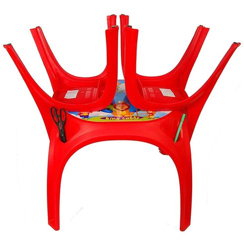 Set Masuta cu 2 scaune pentru copii Pilsan King Table red, Culoare: Rosu,poza 3