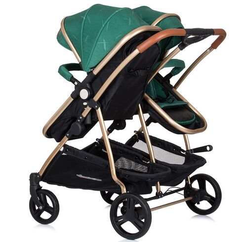 Carucior gemeni Chipolino Duo Smart 3 in 1 avocado, Culoare: Verde - poza 10 - ExclusivMAG.ro