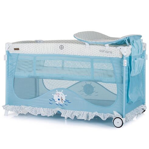 Patut pliabil Chipolino Sahara sailor, Culoare: Blue, Dimensiuni: 120x60,poza 4