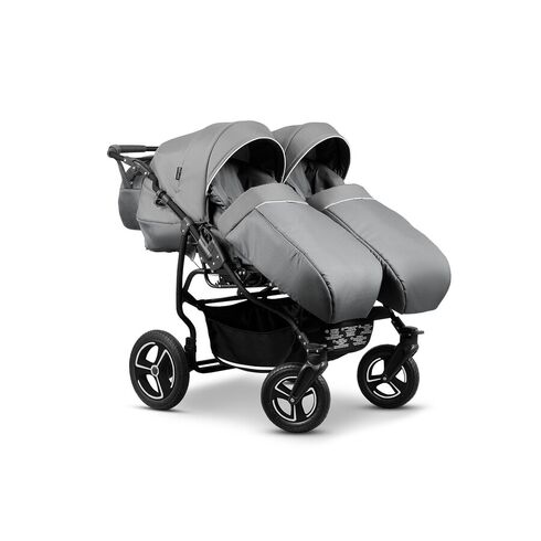 Carucior pentru gemeni Mikado TWIN T-15 3 in 1, Culoare: Gri deschis - poza 2 - ExclusivMAG.ro